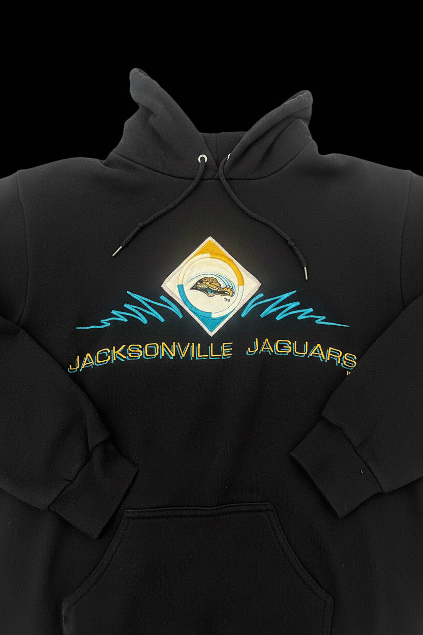 Vintage 90s Logo 7 Jacksonville Jaguars Embroidered Heavyweight Hoodie