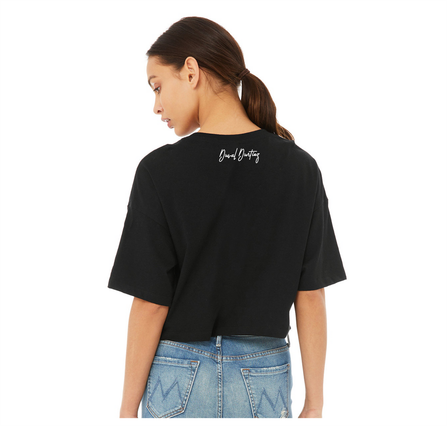 Women's Jumping Jag Oversized Cropped Shirt (Black)