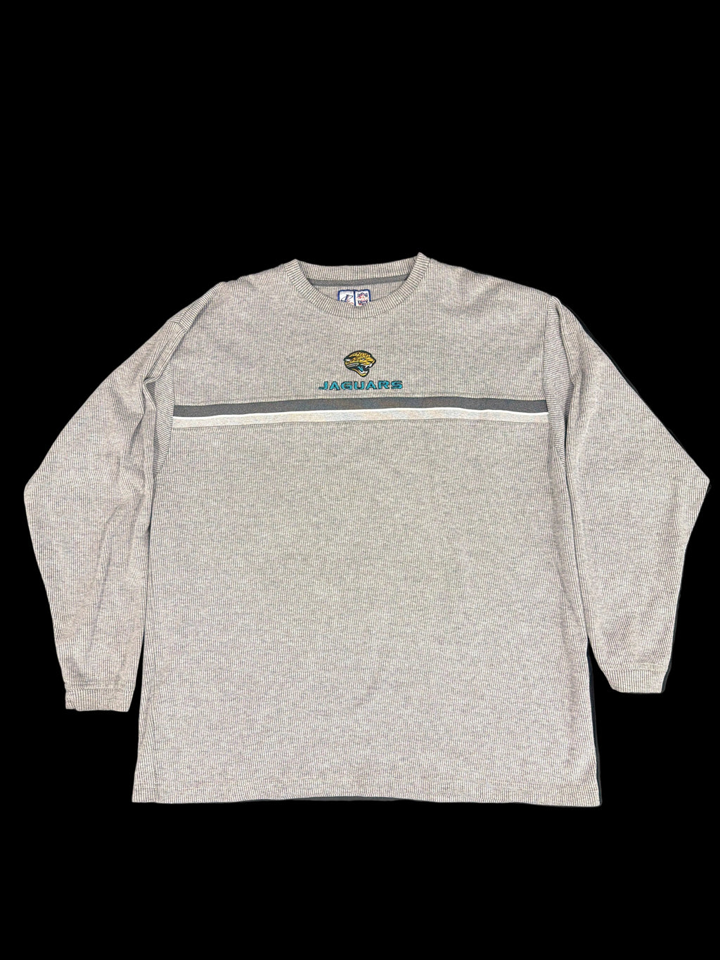 Vintage 90s Jacksonville Jaguars Logo Athletic Embroidered Thermal Knit Crewneck Sweatshirt