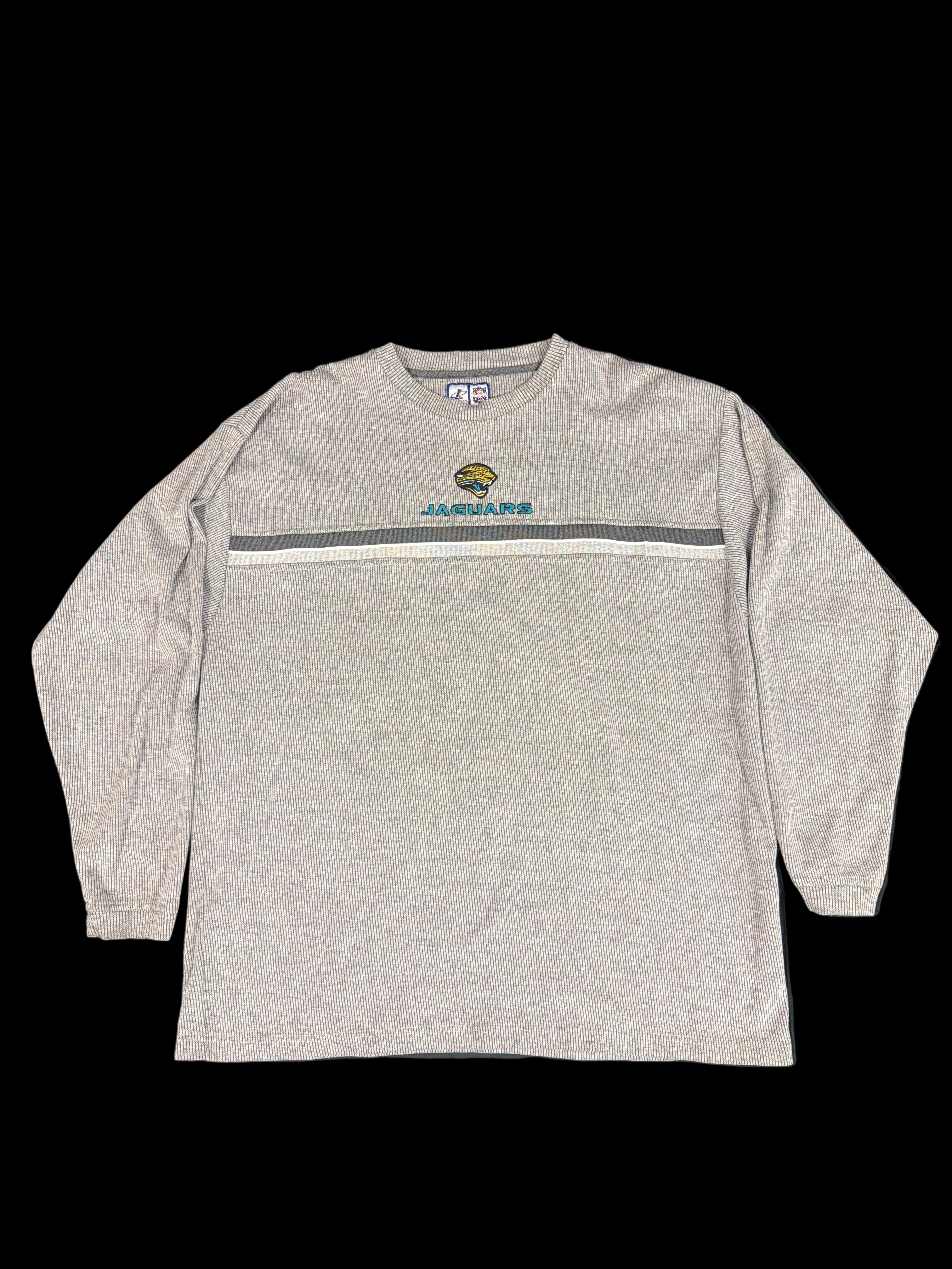 Vintage 90s Jacksonville Jaguars Logo Athletic Embroidered Thermal Knit Crewneck Sweatshirt