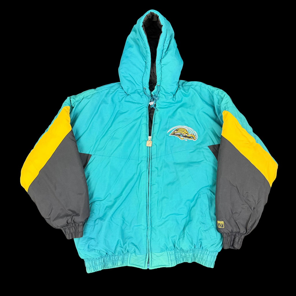 Vintage 90s Logo 7 Jacksonville Jaguars NFL Game Day Puffer Jacket