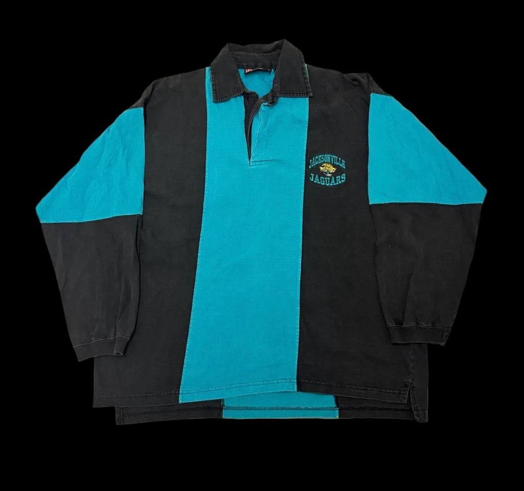 Vintage 1997 NFL GYM Equipment Jacksonville Jaguars Rugby Longsleeve Shirt