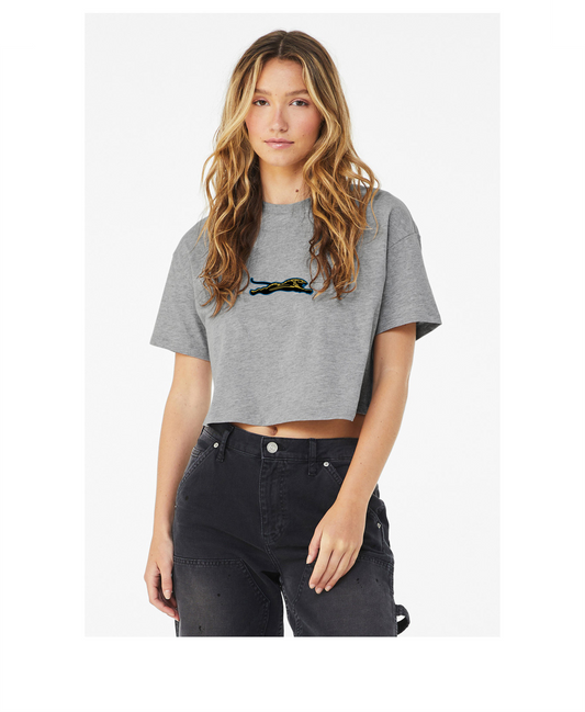 Women's Jumping Jag Oversized Cropped Shirt (Grey)