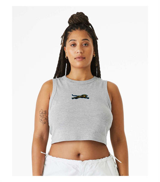 Women's Jumping Jag Muscle Crop Tank (Grey)