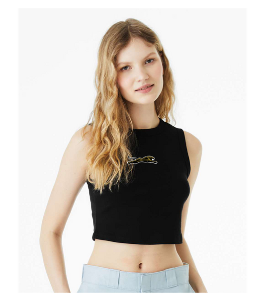 Women's Jumping Jag Muscle Crop Tank (Black)