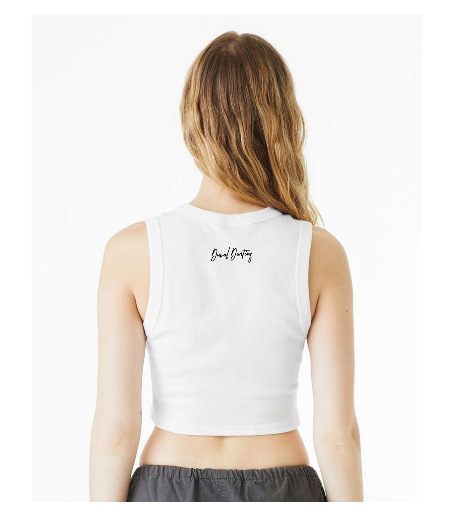 Women's Jumping Jag Muscle Crop Tank (White)