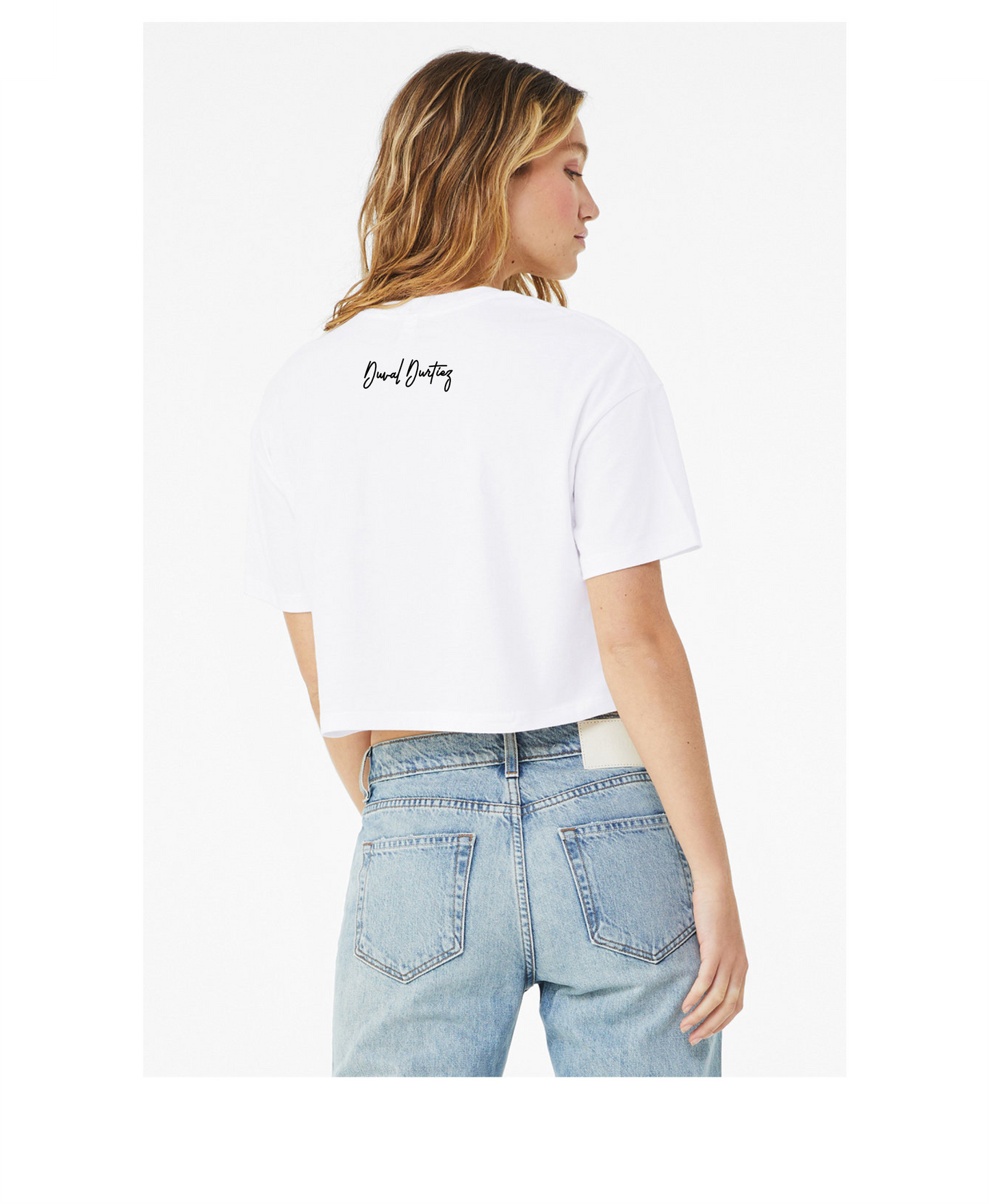 Women's Jumping Jag Oversized Cropped Shirt (White)