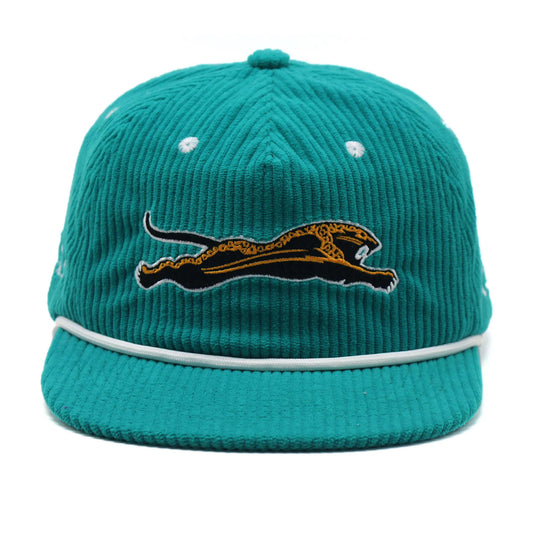 **Durty Collection** Jumping Jaguar Corduroy Hat (Old School Teal)